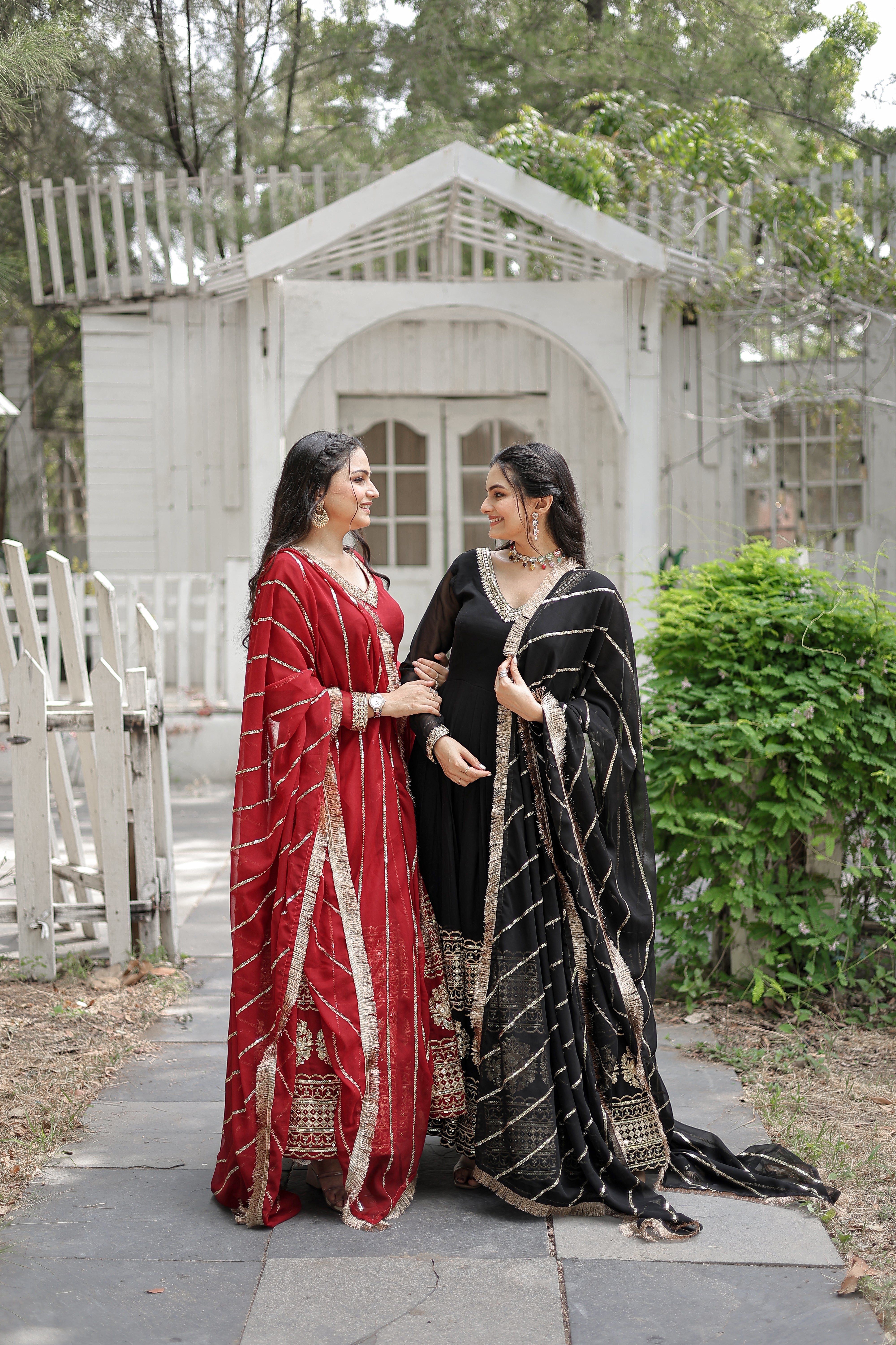 Faux Blooming Gown with Dupatta