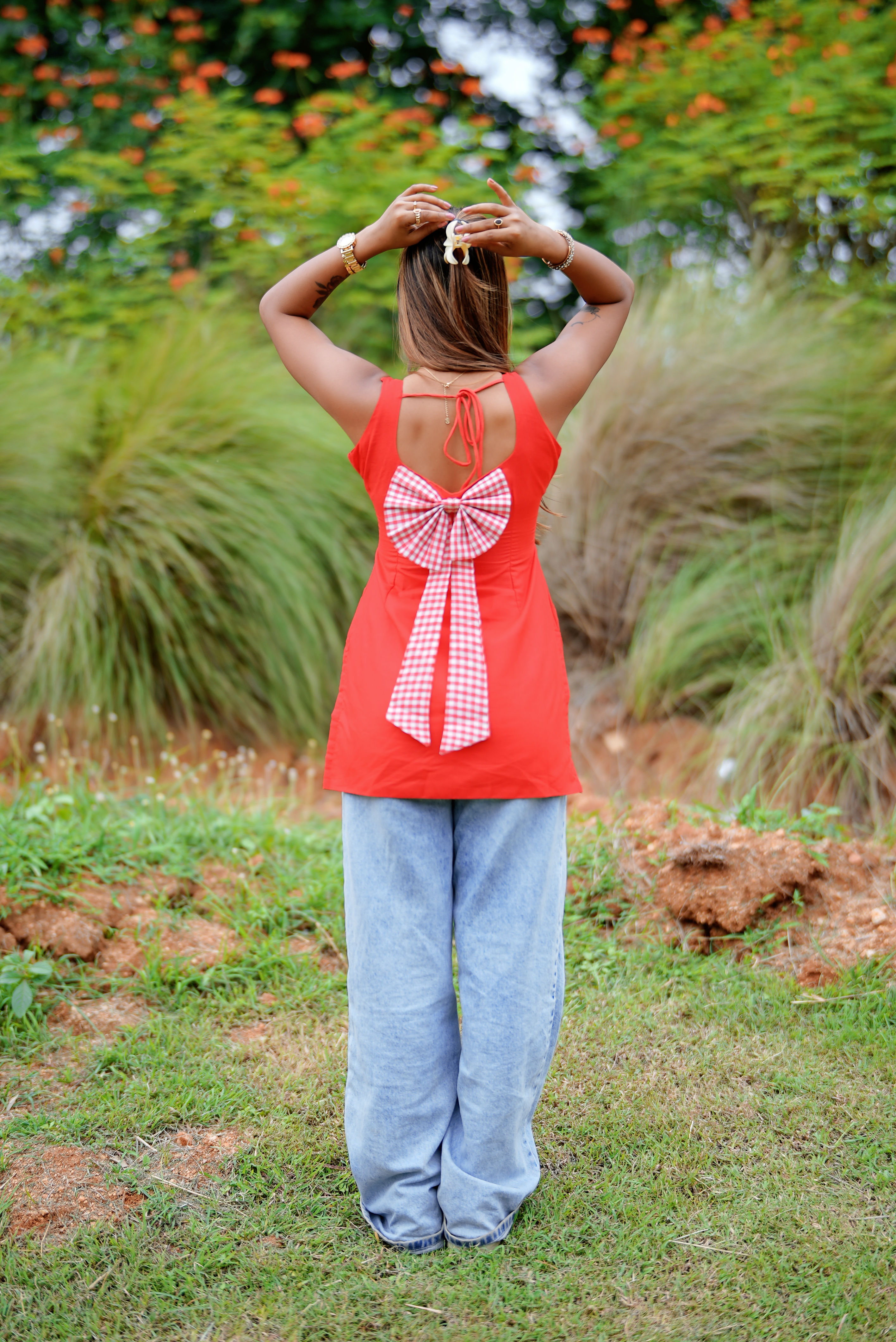 Cherry Bow Bliss Short Trendy Kurti