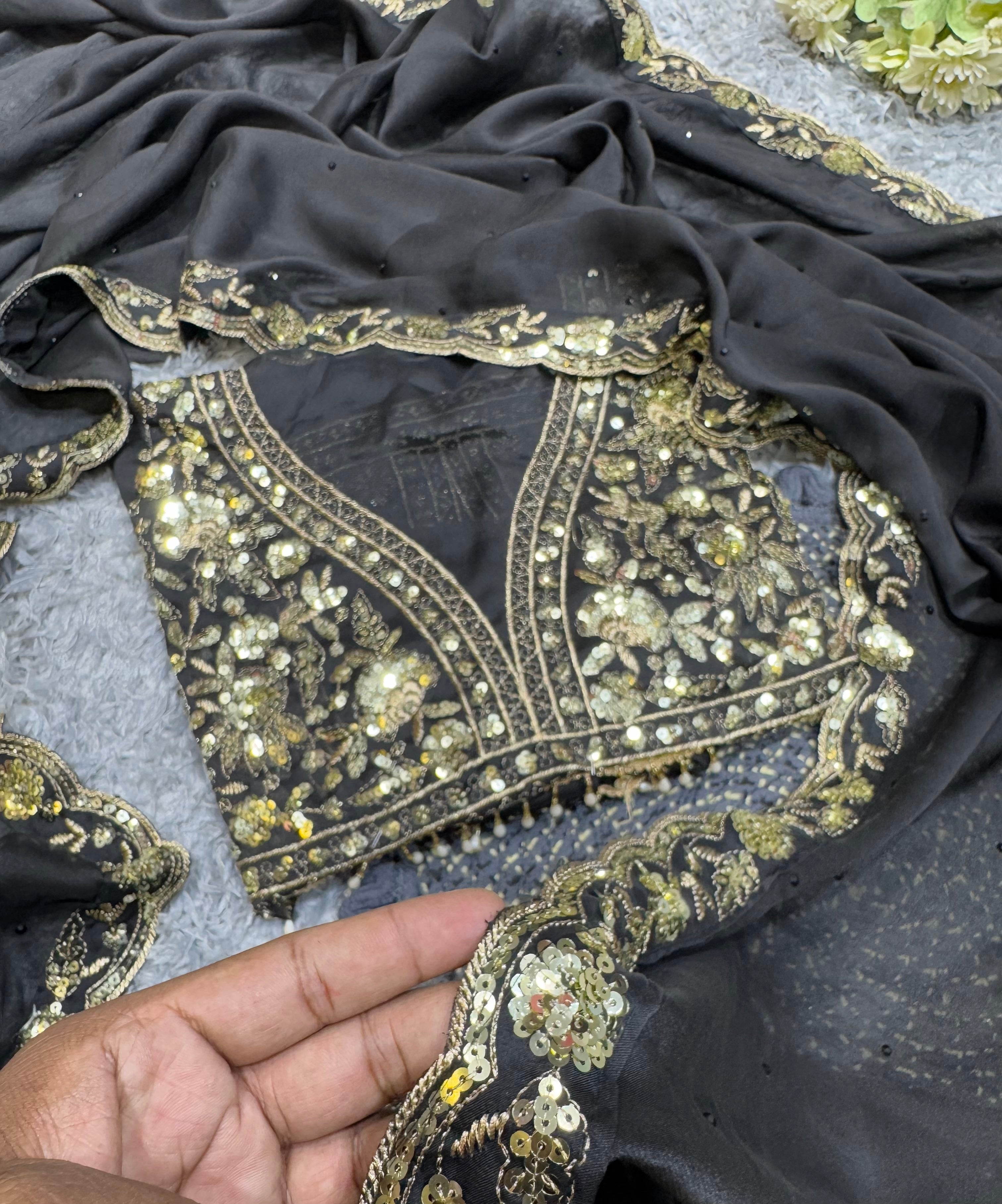 Premium Sequin Soft Rangoli Silk Saree