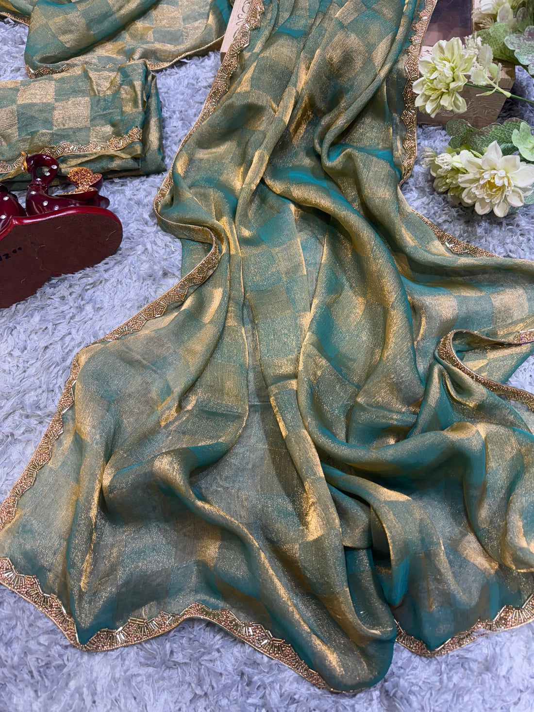 Super Trending Green Designer Saree