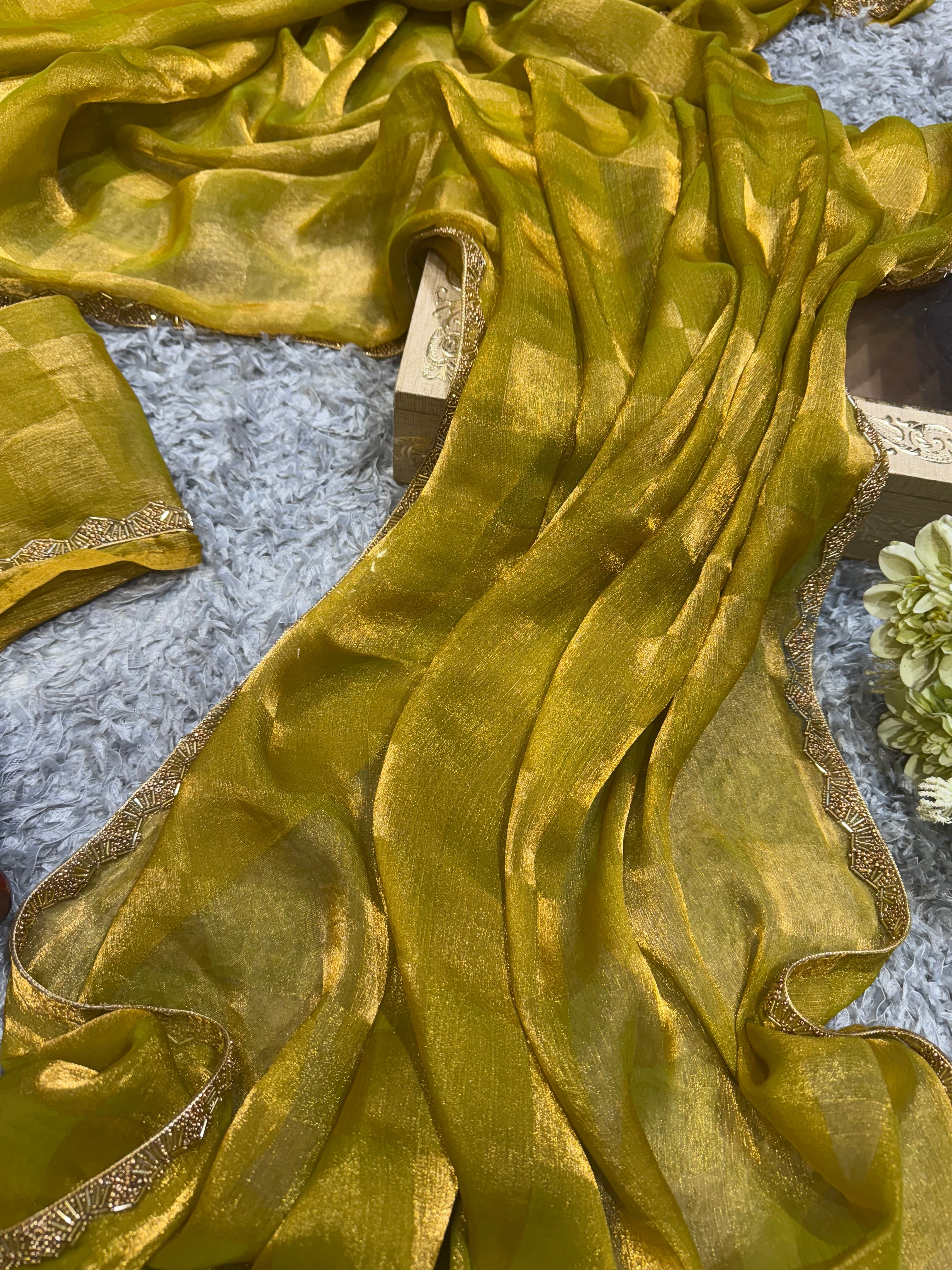 Super Trending Yellow Designer Saree