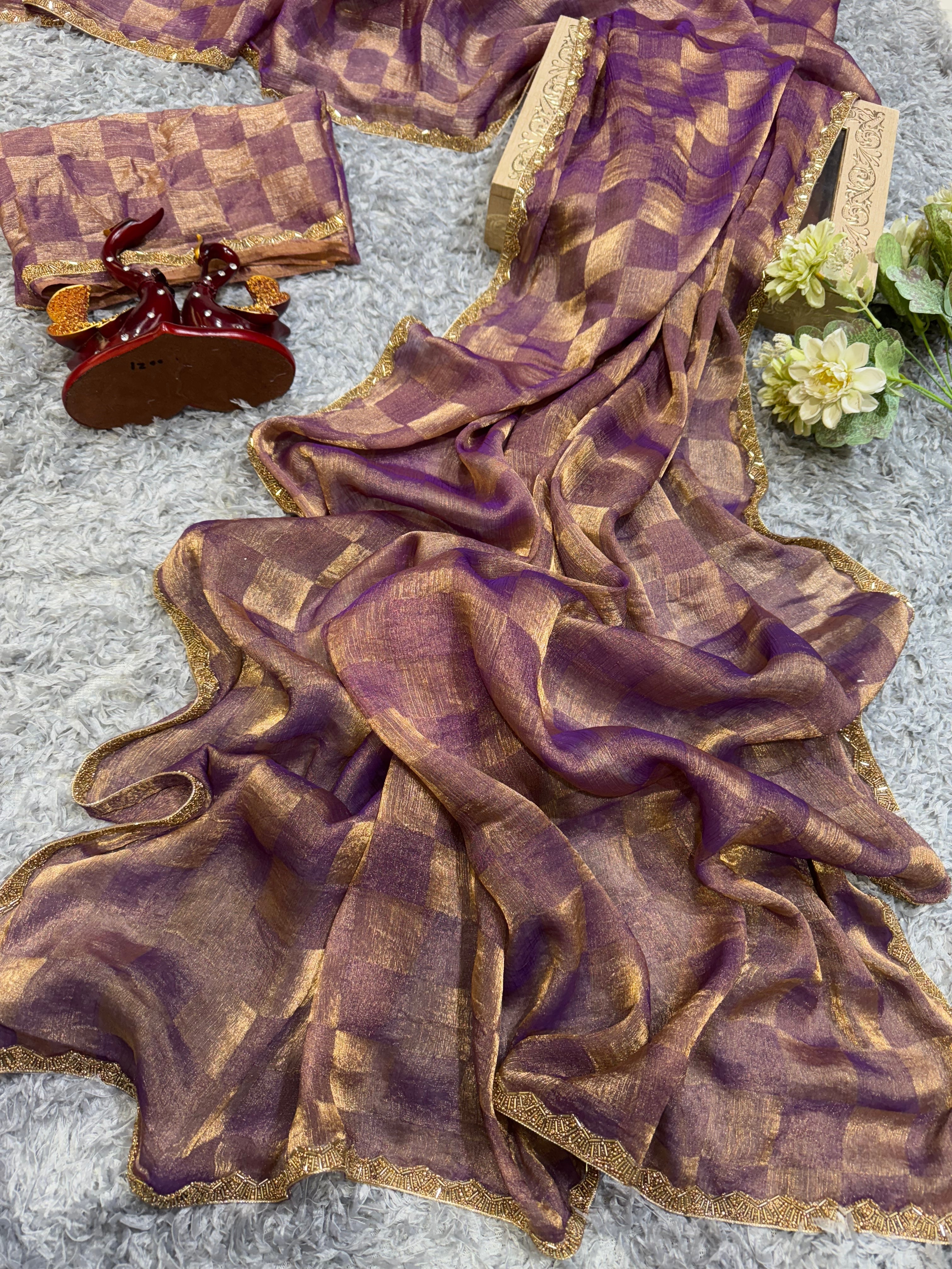 Super Trending Wine Designer Saree