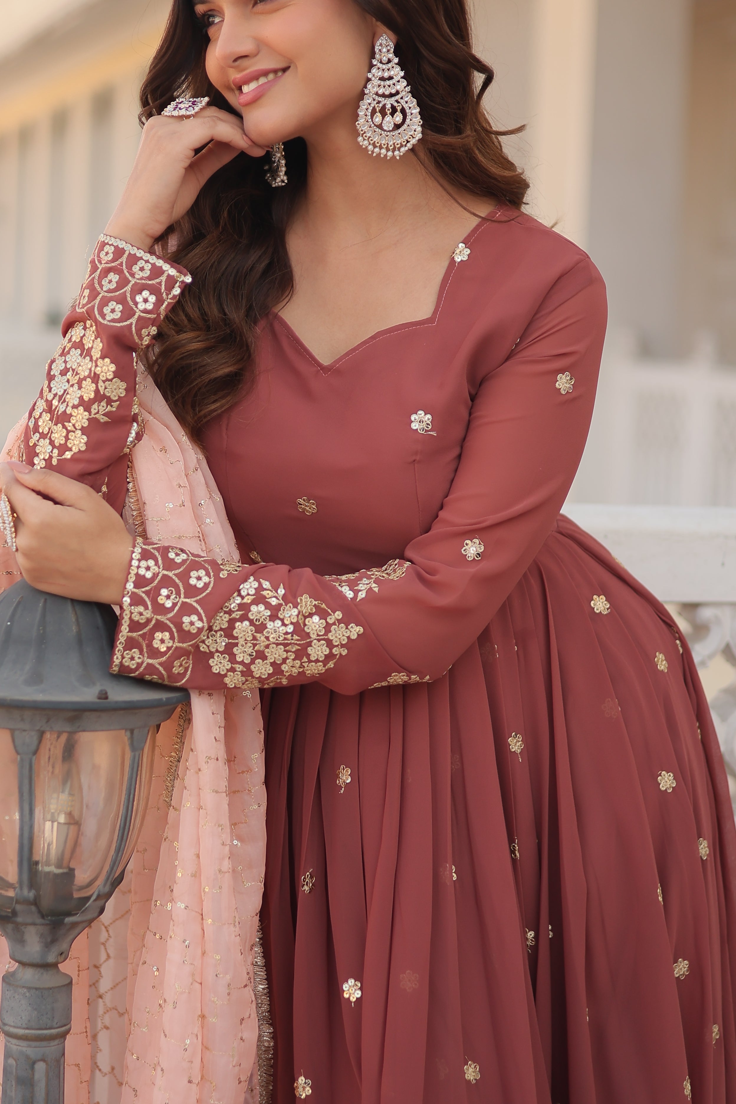 Premium Designer Zari Thread Gown