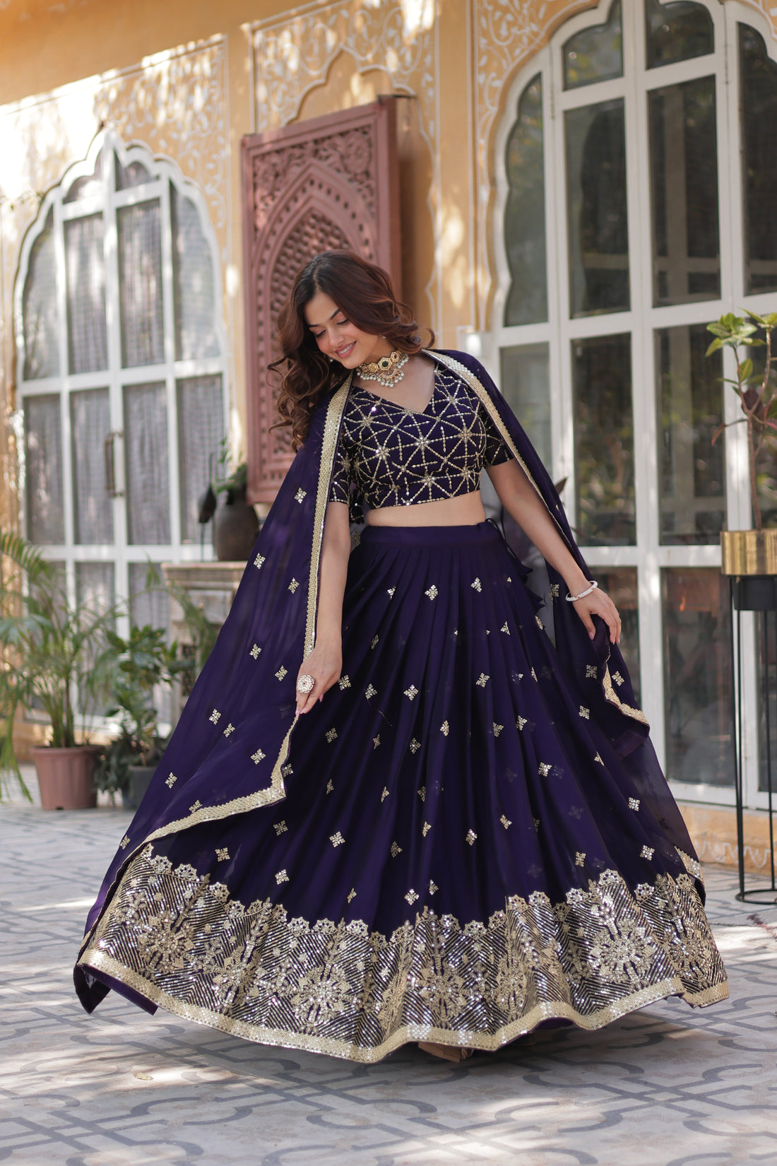 Elegant Designer Rangoli Silk Lehenga