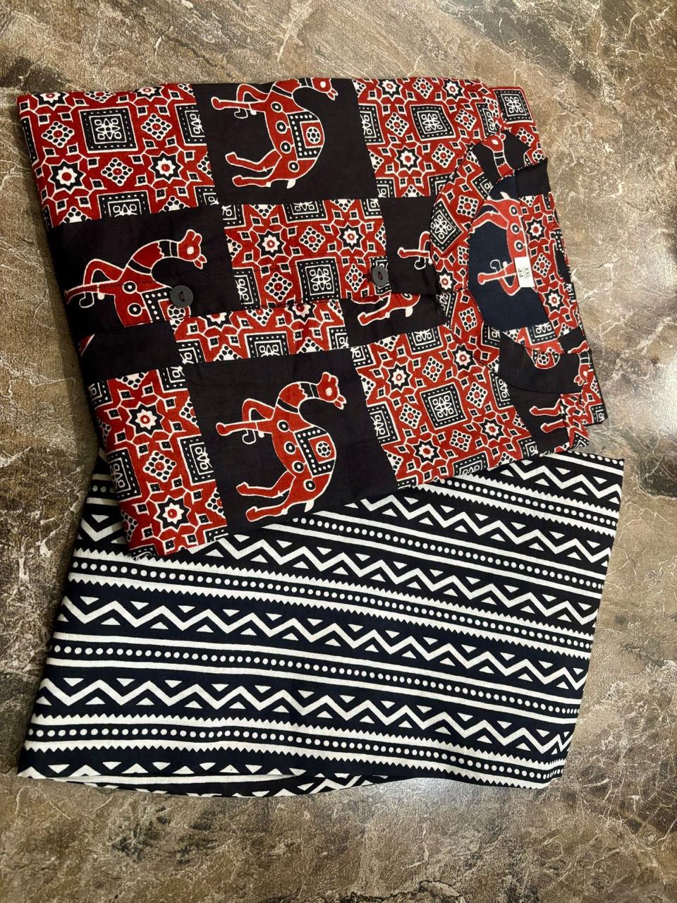 Black Premium Jaipuri Floral Fine Cotton Co-Ord Set