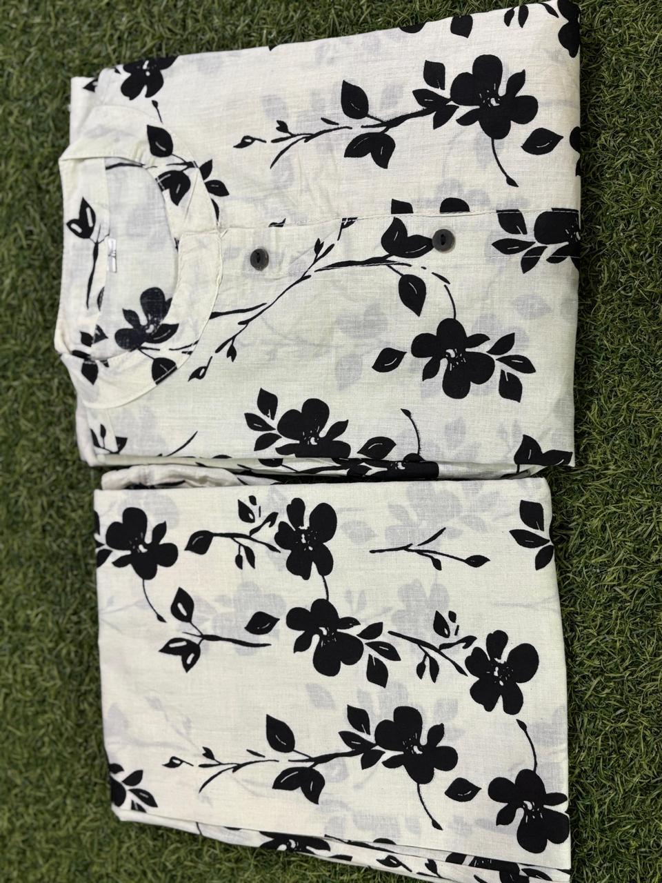 Easy Breezy Black Printed Summer Cotton Co-Ord Set