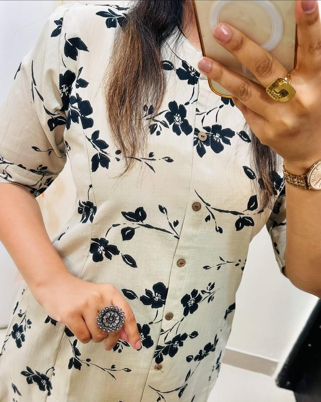 Easy Breezy Black Printed Summer Cotton Co-Ord Set