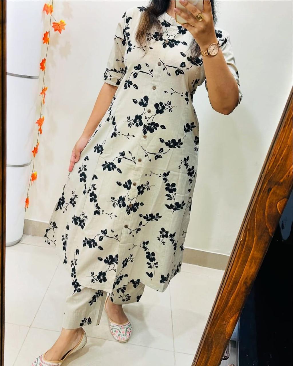 Easy Breezy Black Printed Summer Cotton Co-Ord Set