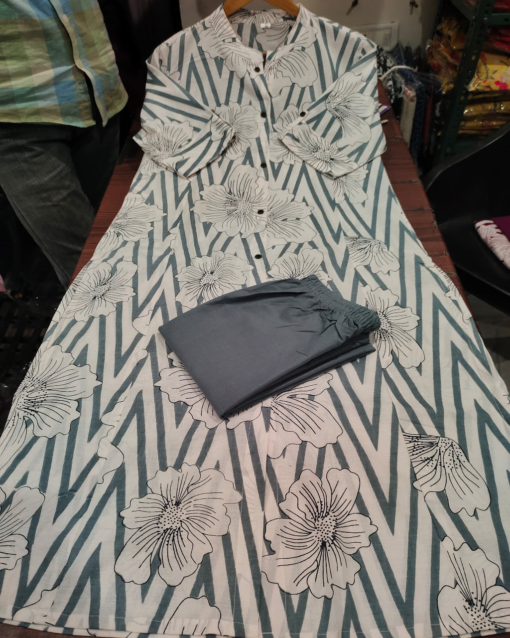 Premium Gray Fine Cotton Kurta Pant Set