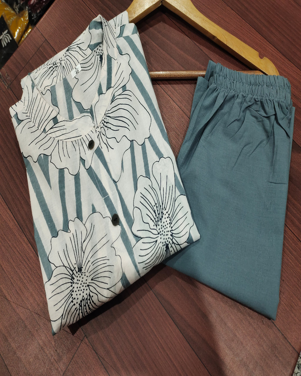 Premium Gray Fine Cotton Kurta Pant Set