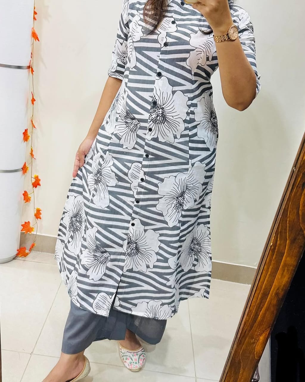 Premium Gray Fine Cotton Kurta Pant Set