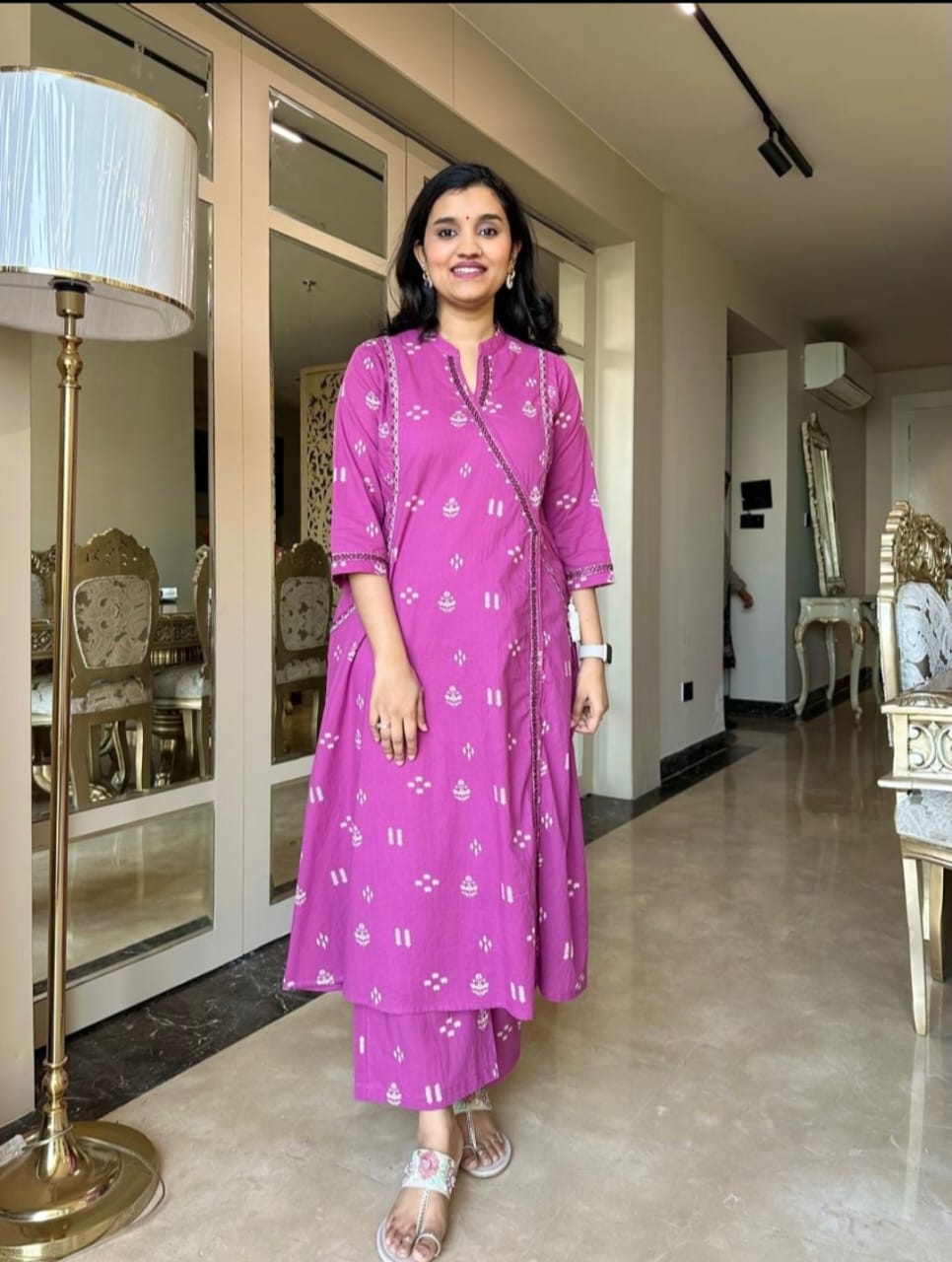 Angrakha Style Cotton Suit set for women