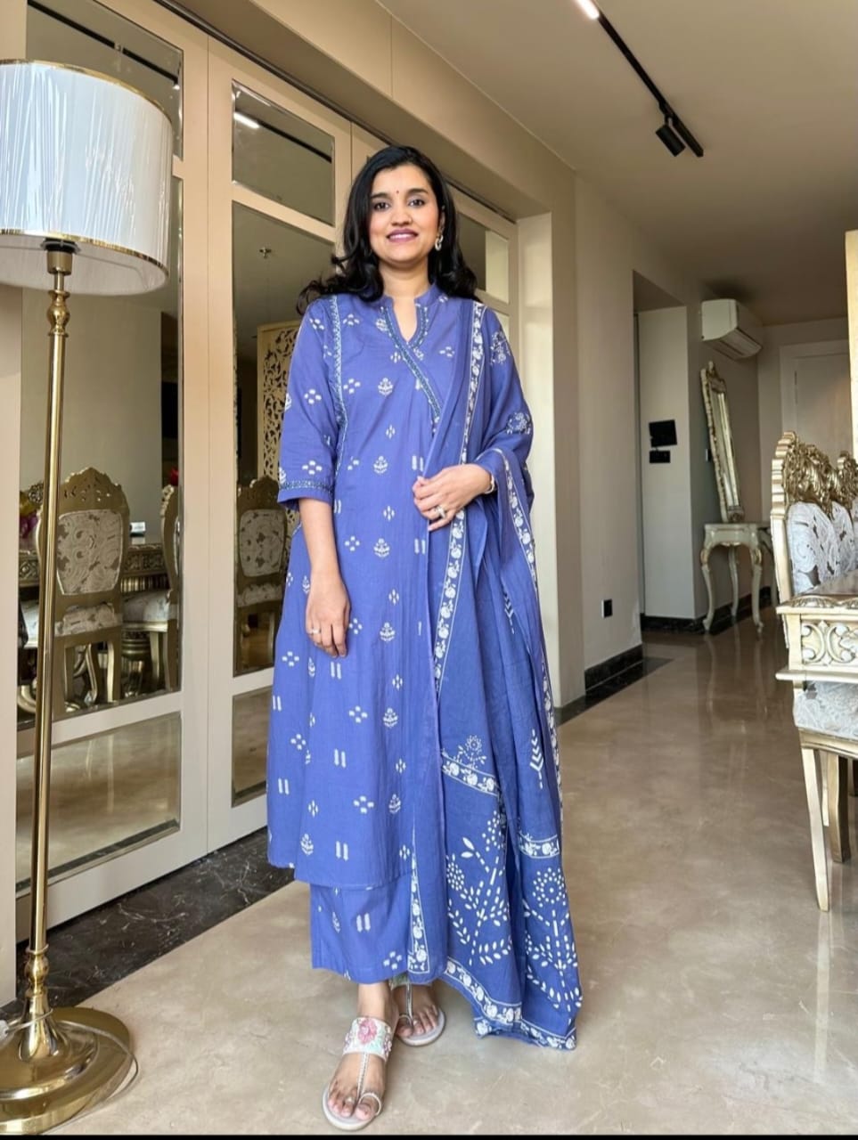 Angrakha Style Cotton Suit set for women