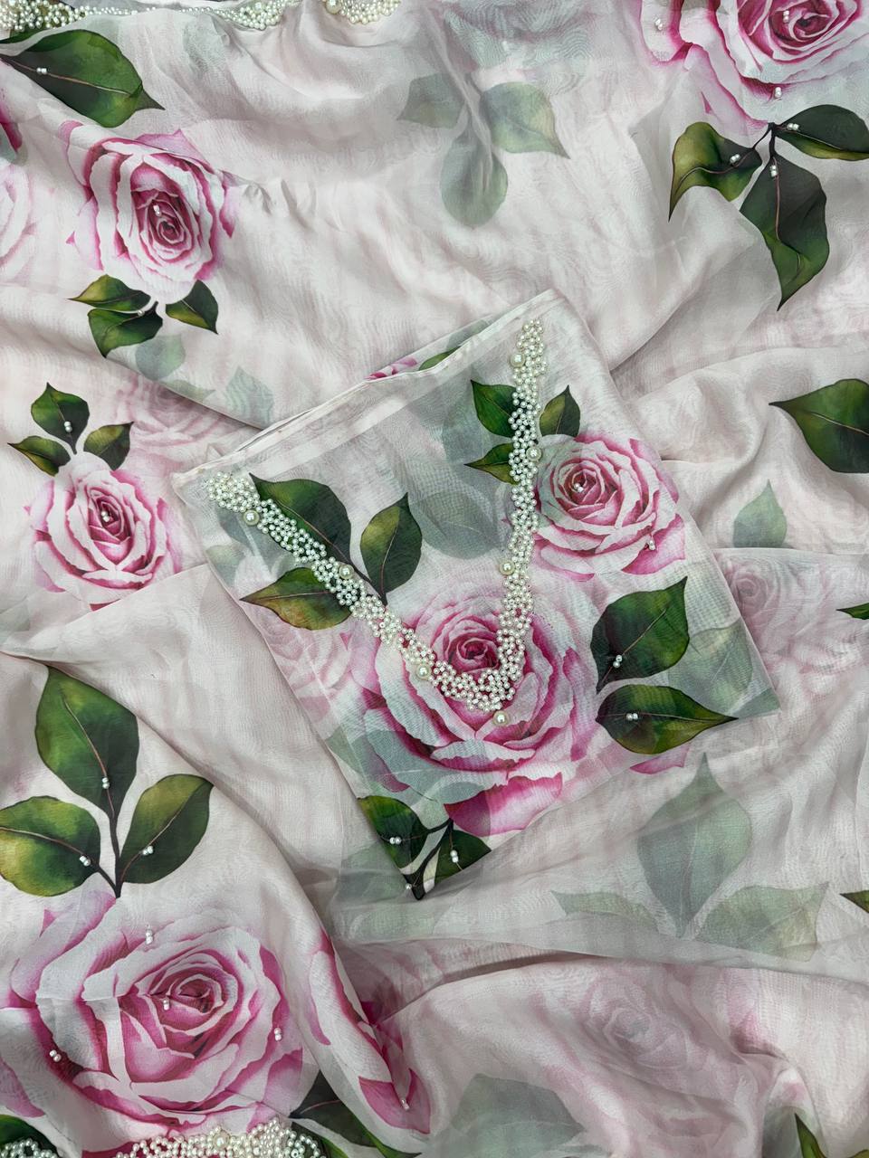 Exclusive Floral Handwork Saree