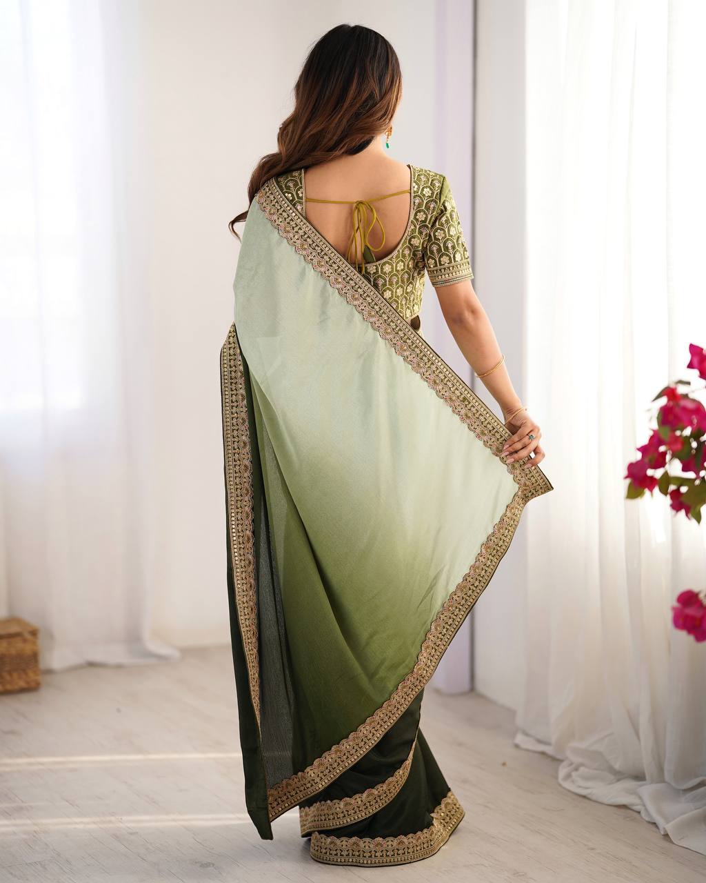 Pure Elegant Sequence Work Saree