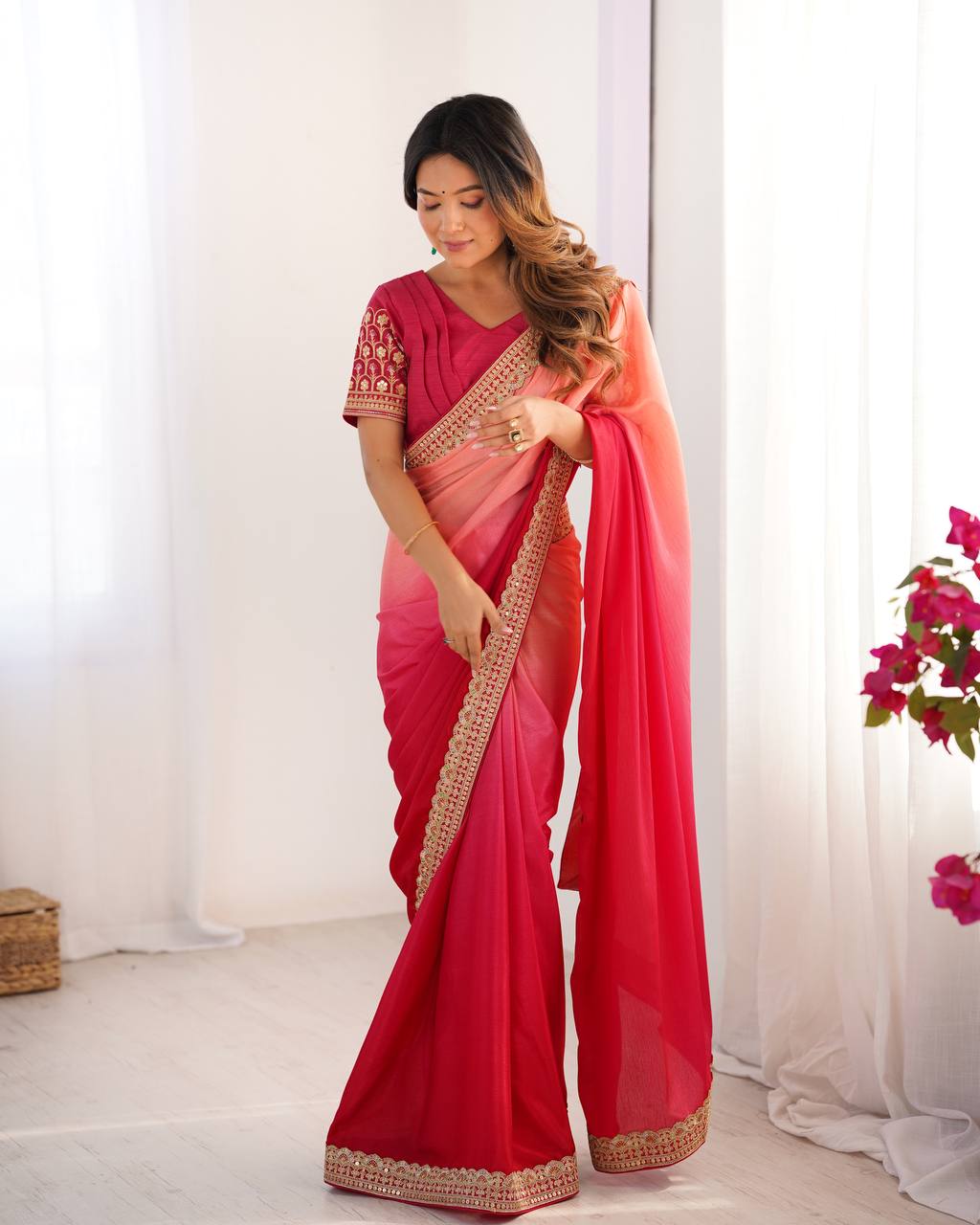 Pure Elegant Sequence Work Saree