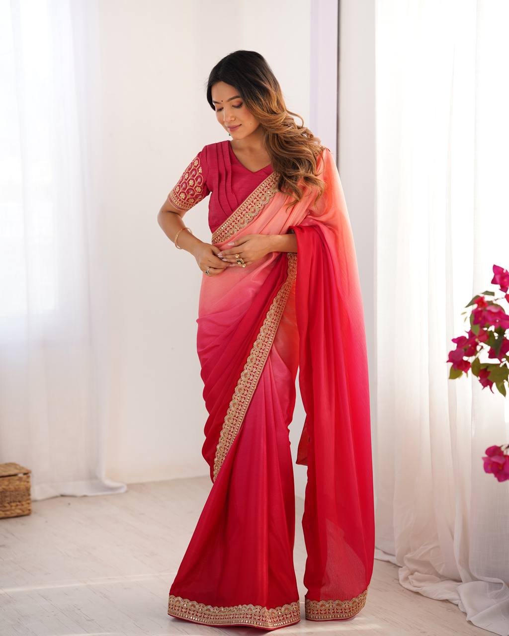 Pure Elegant Sequence Work Saree