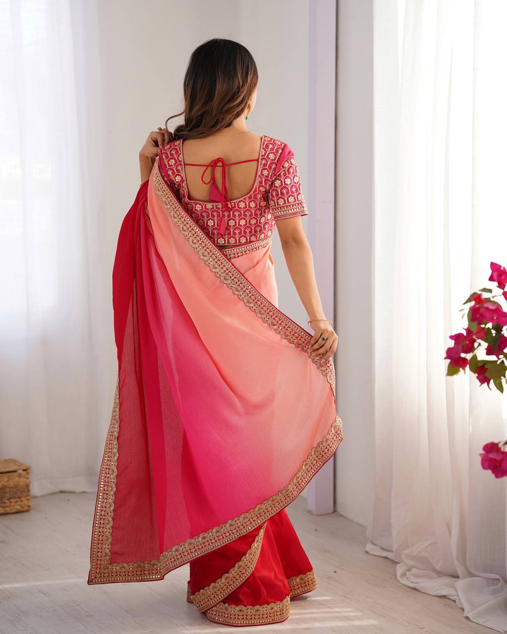 Pure Elegant Sequence Work Saree