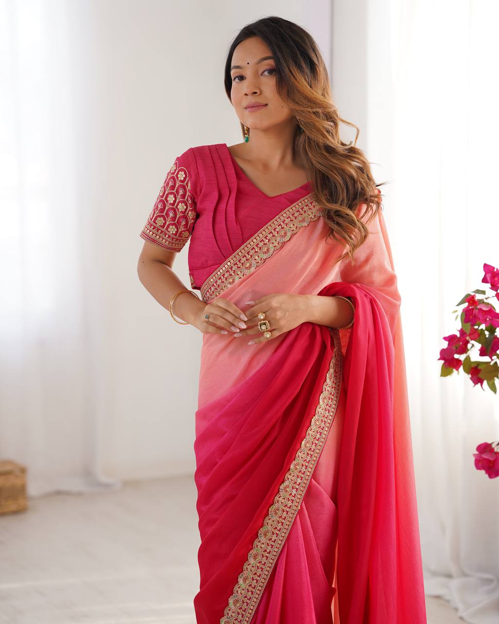 Pure Elegant Sequence Work Saree