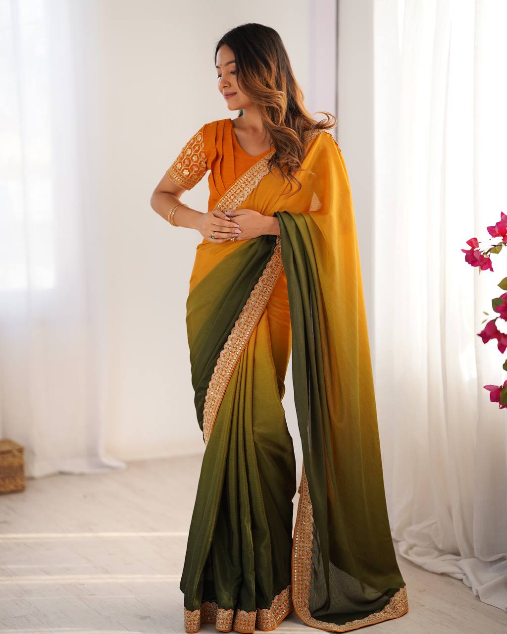 Pure Elegant Sequence Work Saree