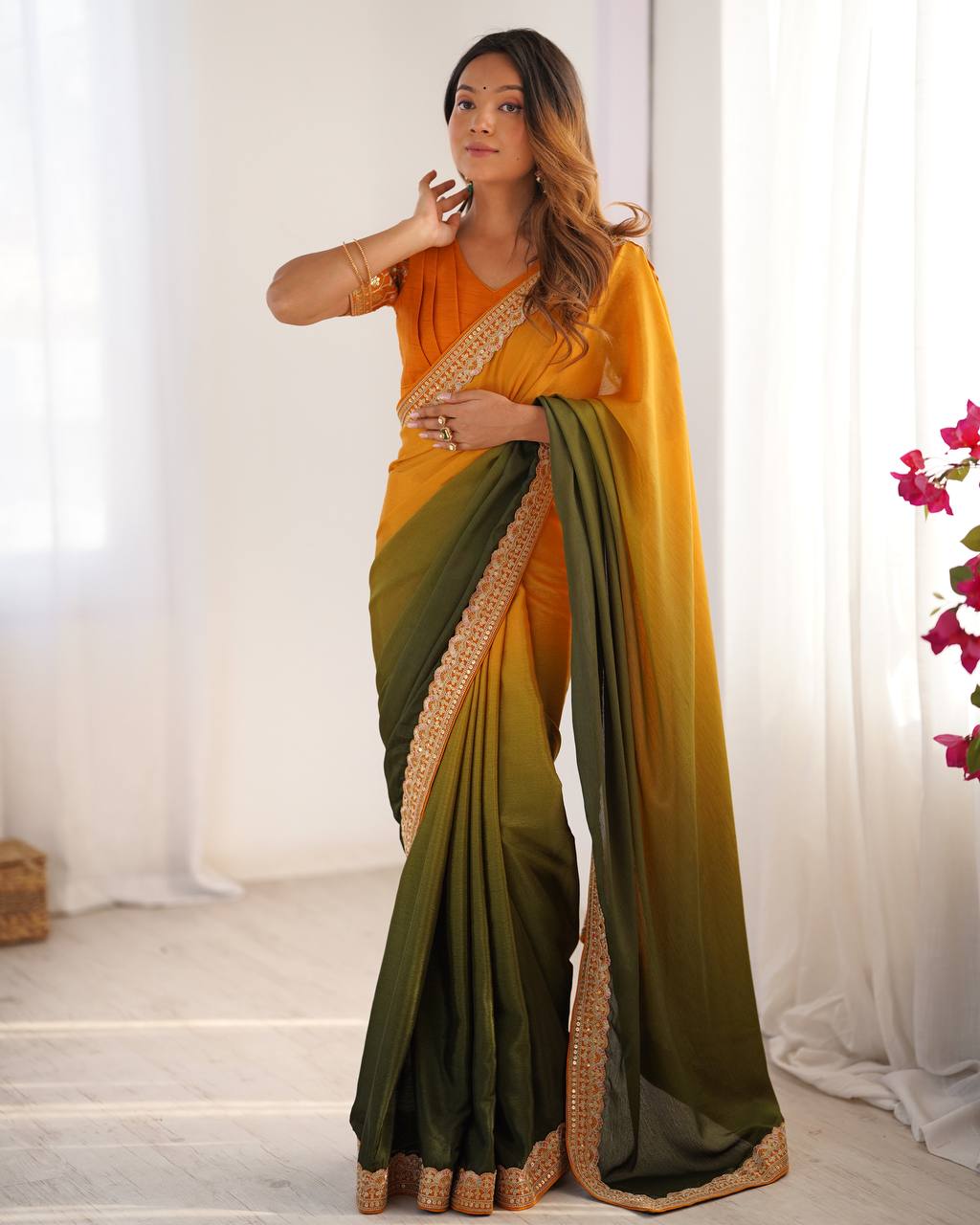 Pure Elegant Sequence Work Saree