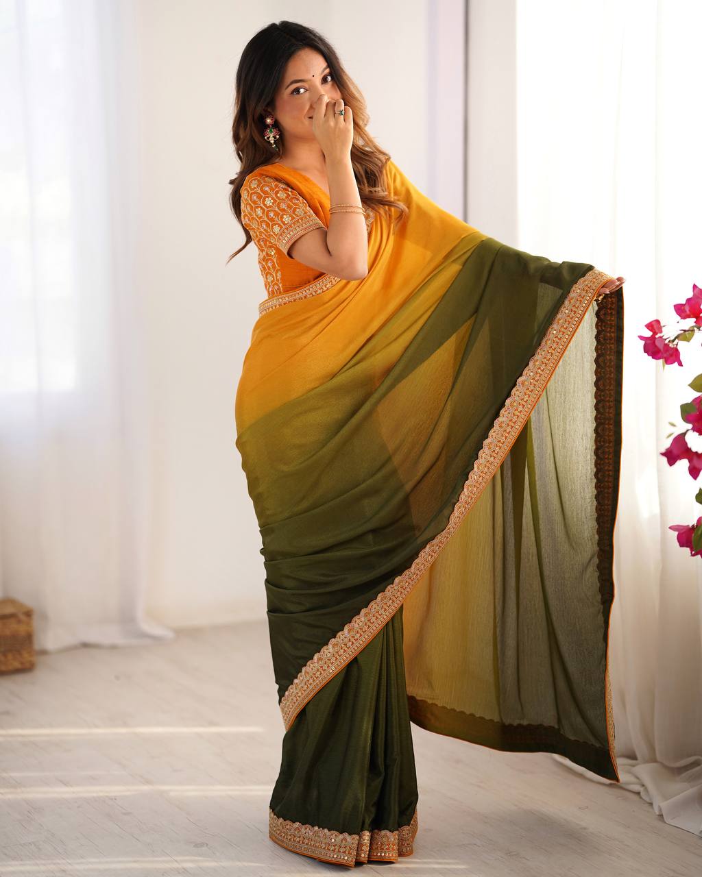 Pure Elegant Sequence Work Saree