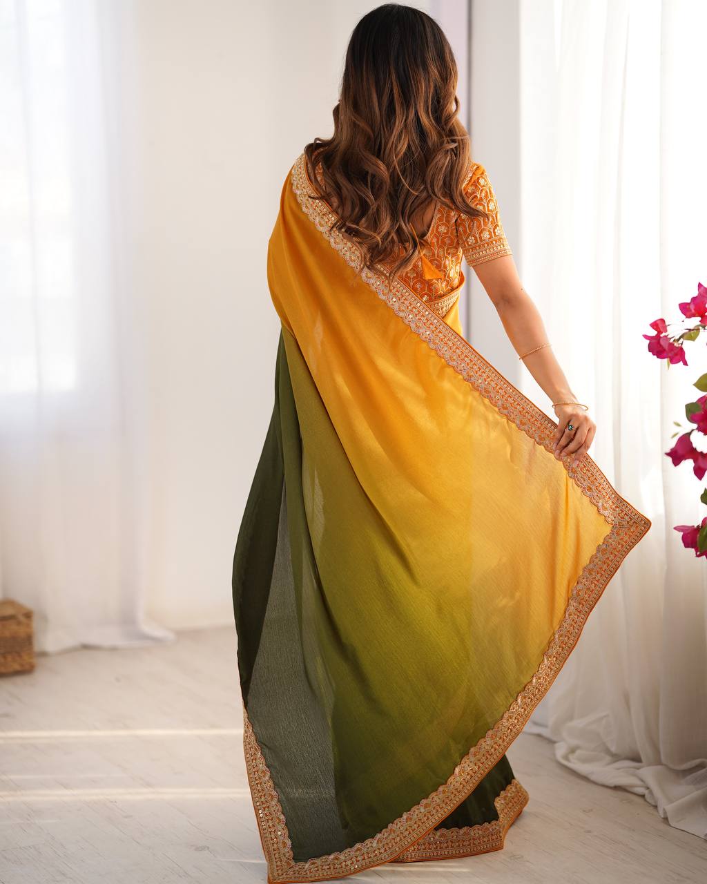 Pure Elegant Sequence Work Saree