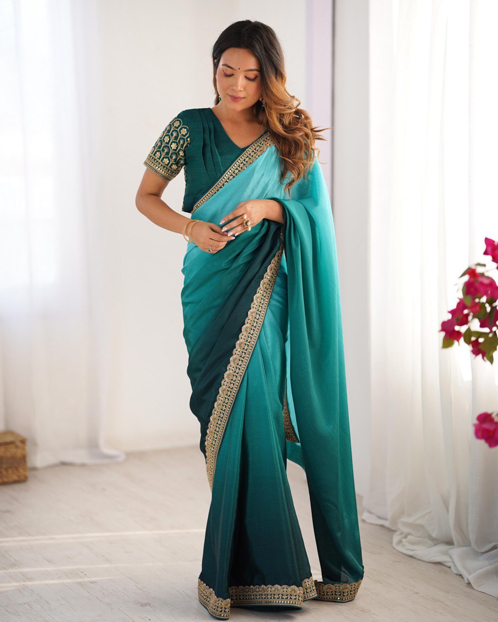 Pure Elegant Sequence Work Saree