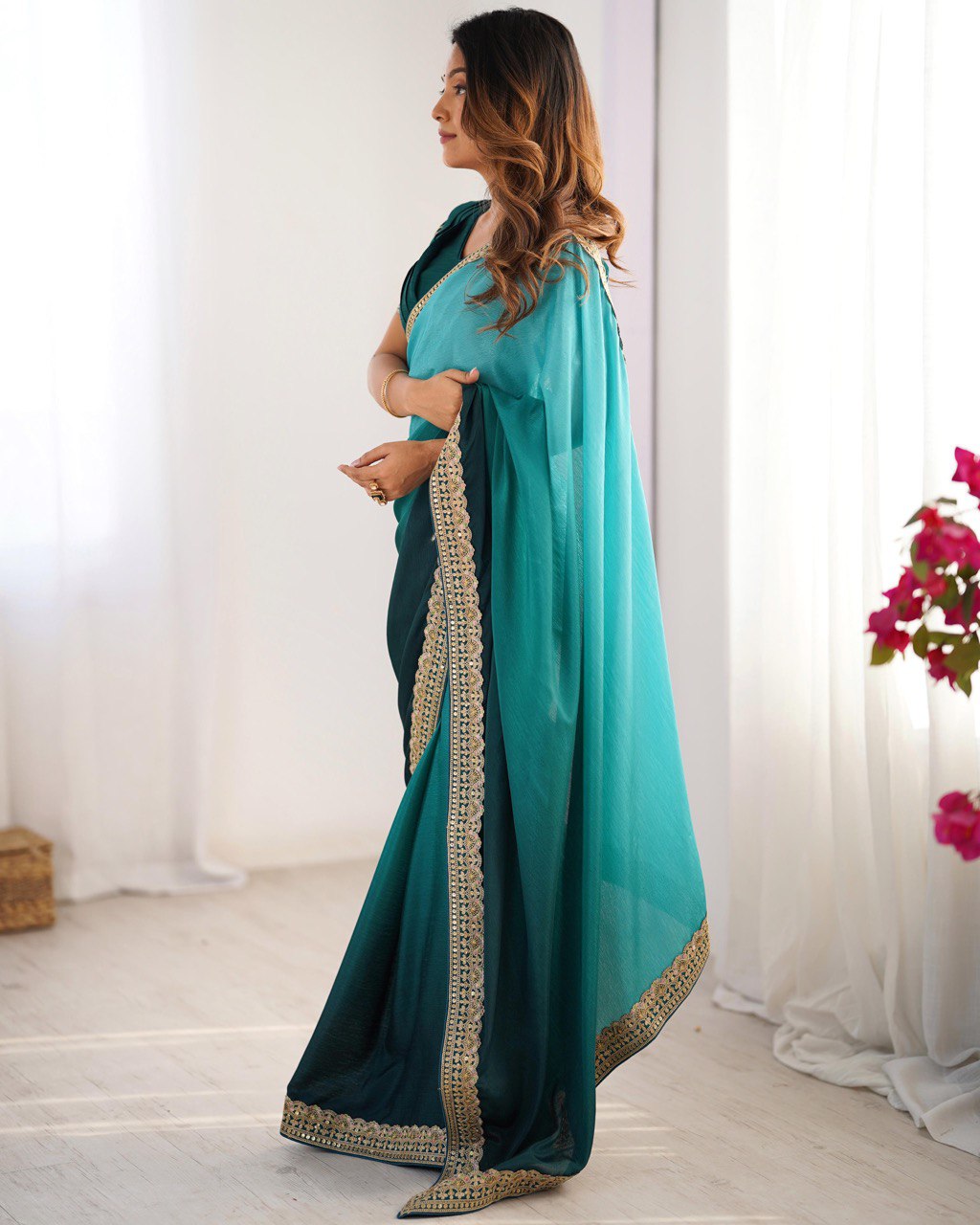 Pure Elegant Sequence Work Saree