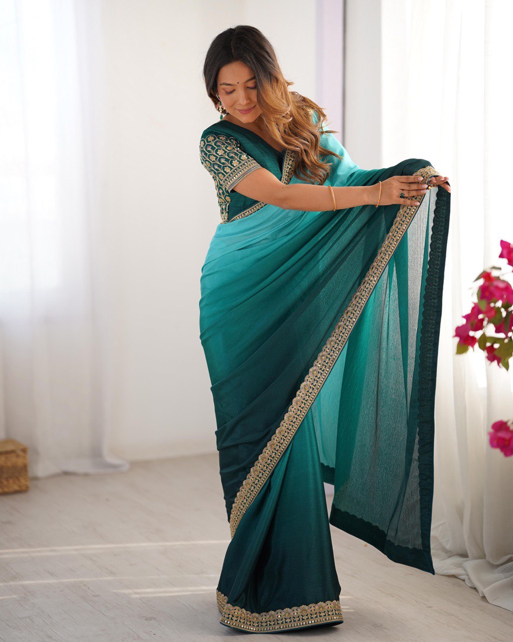 Pure Elegant Sequence Work Saree