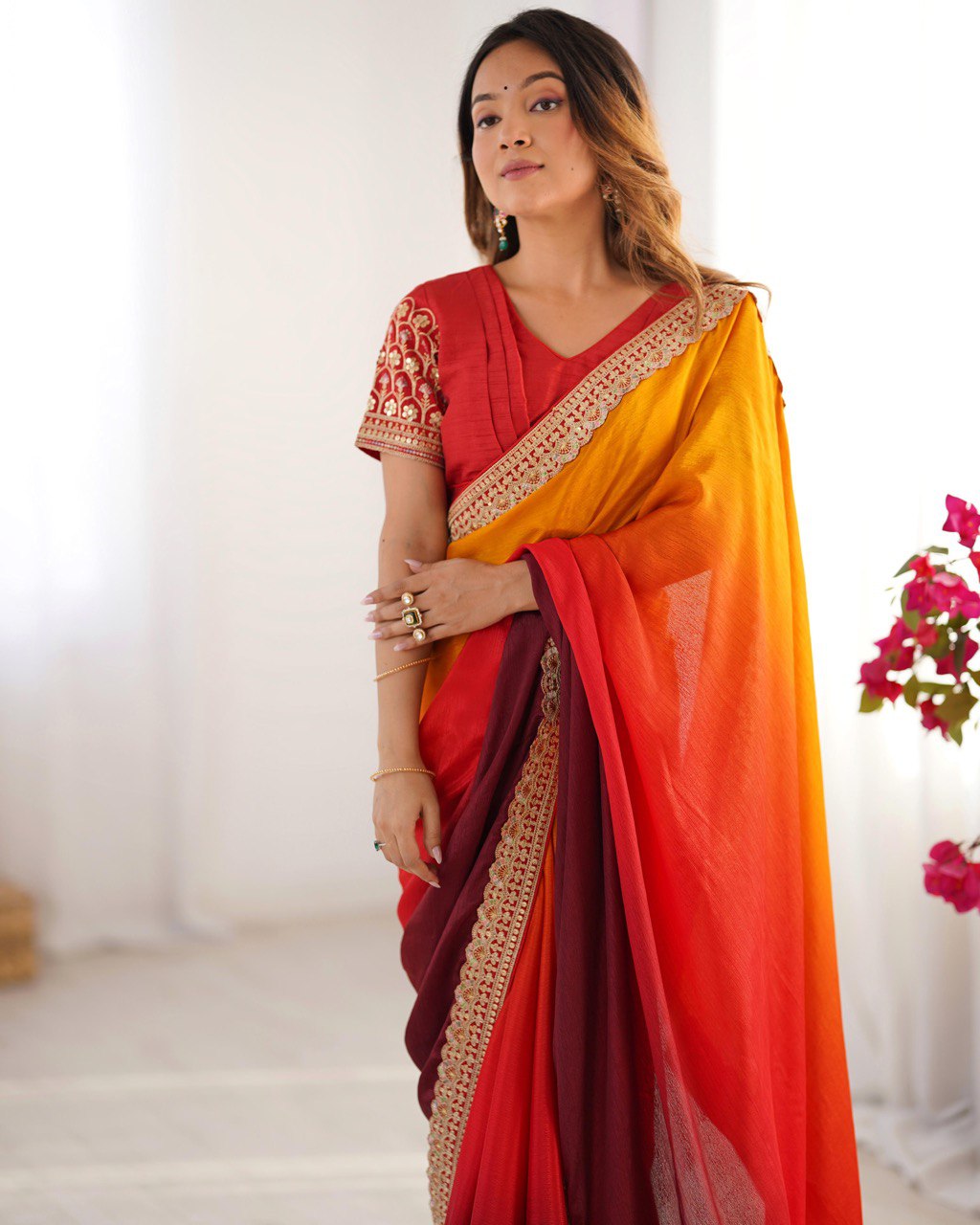 Pure Elegant Sequence Work Saree