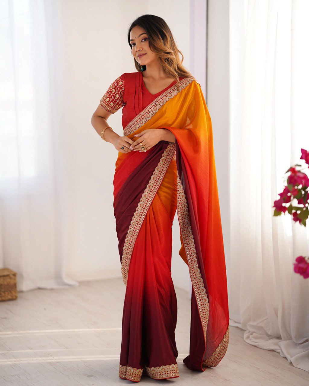 Pure Elegant Sequence Work Saree