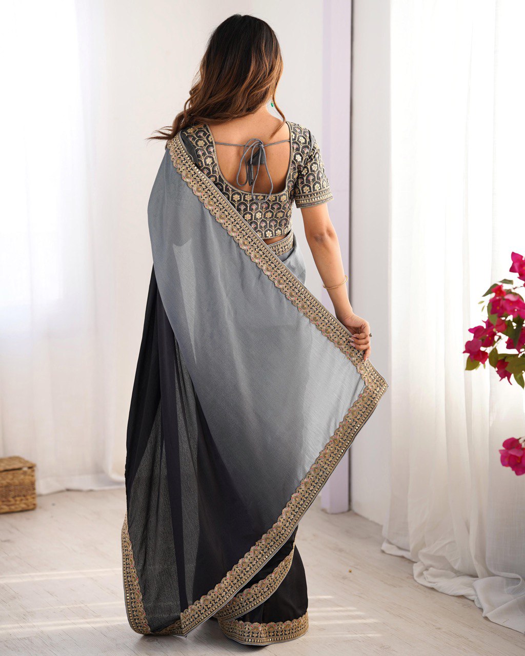 Pure Elegant Sequence Work Saree