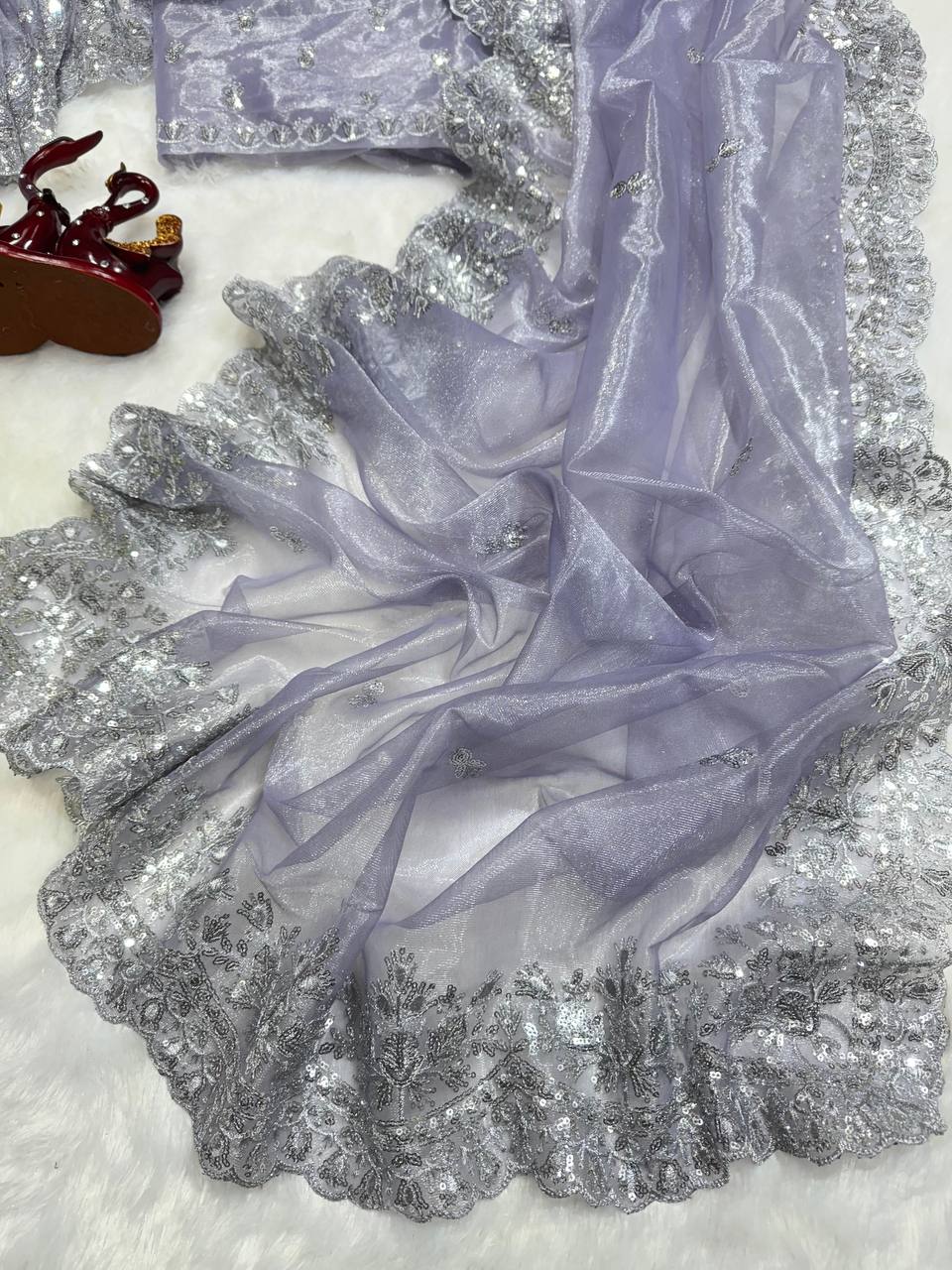 New Designer Twill Net Saree