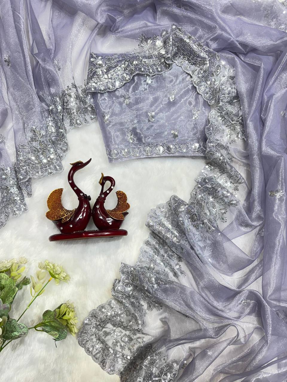 New Designer Twill Net Saree