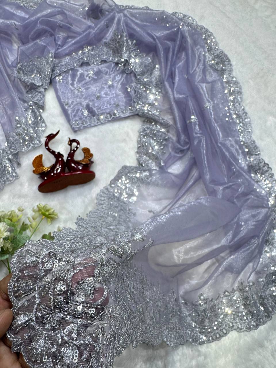 New Designer Twill Net Saree